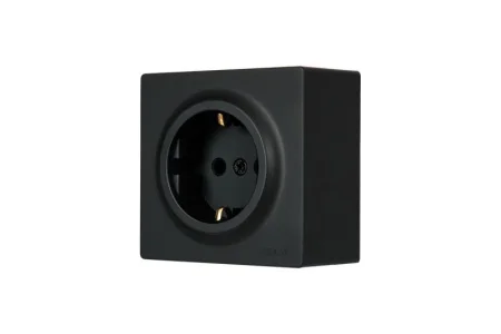 Розетка 1-м LETO с заземл. ПБТ черный бархат Lezard 752-4200-122B