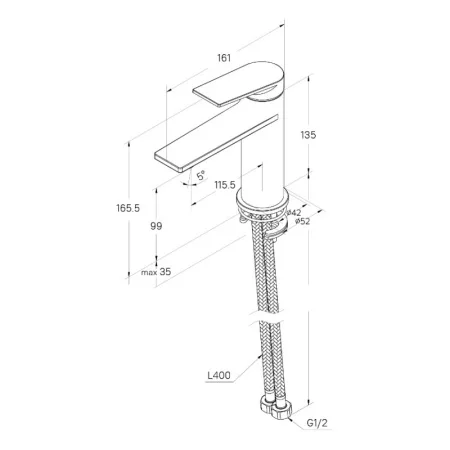 Смеситель для раковины одноручный Milardo Azure AZUSB00M01 хром