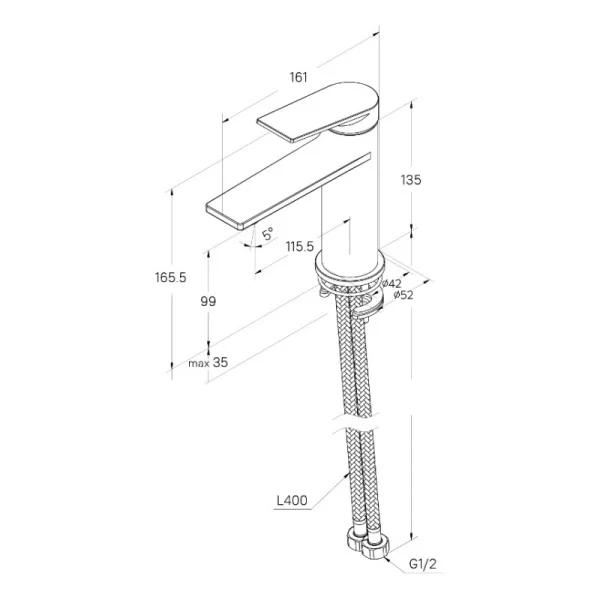 Смеситель для раковины одноручный Milardo Azure AZUSB00M01 хром