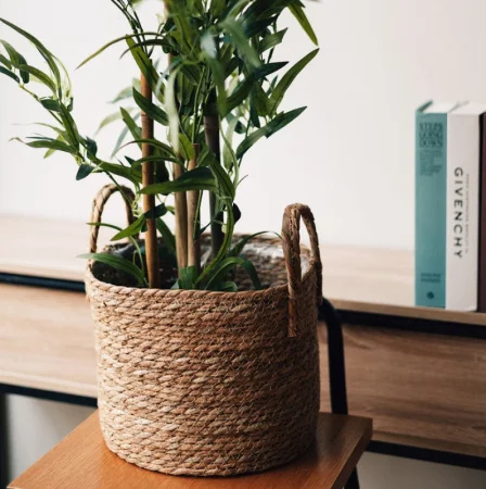 Кашпо плетеное "Кения" 265х265х220мм цилиндр с ручками (Natural House) *1