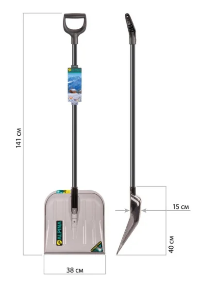 Лопата снегоуборочная поликарбонат val Alpina средняя 78104