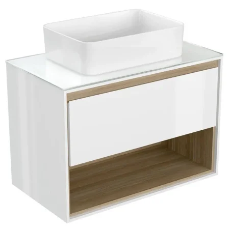 Тумба под раковину подвесная LOUNA 80 со столешницей белый, SP-SZ-LOU80-BL/Wh