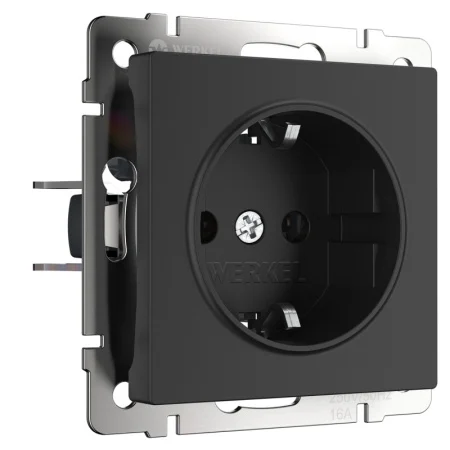Розетка Werkel с заземлением (черный матовый) W1171008