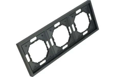 Рамка 3-м "Эмили" черный уголь soft touch PFR00-5003-05 Stekker *1