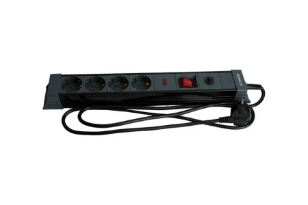 Удлинитель с сетевым фильтром 4х3м с/з 3x1мм2 250В, 16А Techno, черный HM22-41-03 Stekker *1