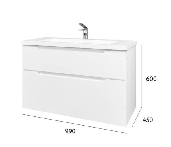 Тумба подвесная Puro 100 Pro.01.100/P/W/JR белая