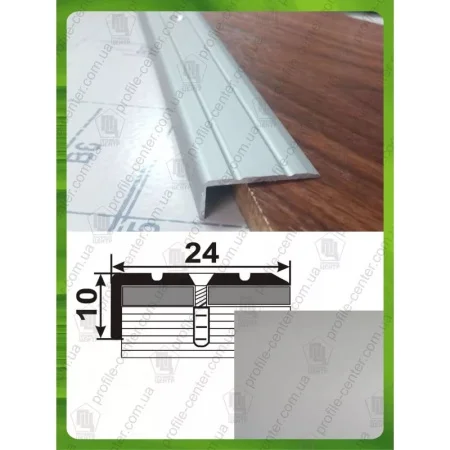 Порожек угол (ПУ 01, 900мм 01л, серебро люкс) 0,9м*24мм*10мм