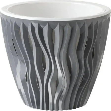 Кашпо д/цветов пласт. "Вдохновение" 3л серебряный КШ-1504 (La Decoro) *1
