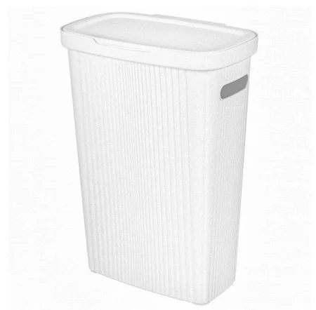 Корзина для белья пластиковая 45л "VELVET" белая 450х290х630мм 433246216 (Бытпласт)