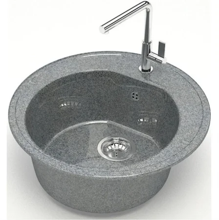 Мойка глянцевая Черая Z3Q8 Тёмно-серый Granit BERGG Д-510мм, Ш-510мм, Г- 191мм