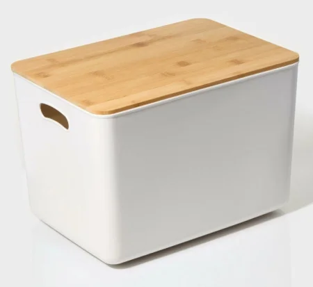 Контейнер для хранения с крышкой и ручками "Натурэль" 36х25х24,5 см, цвет белый 9951508