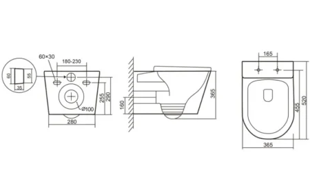 Унитаз подвесной Iberica Blanca Burgos Alto IB.BRA.231.1B1 безободковый белый