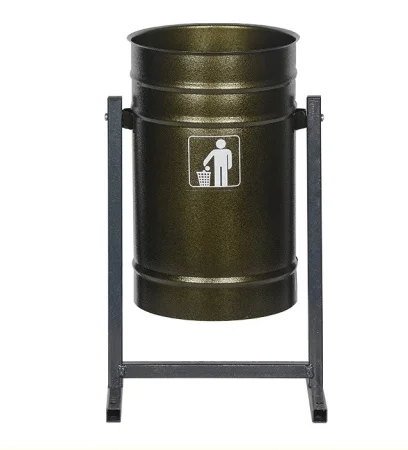 Урна для мусора 16л "Космос" круглая антик серебро *1