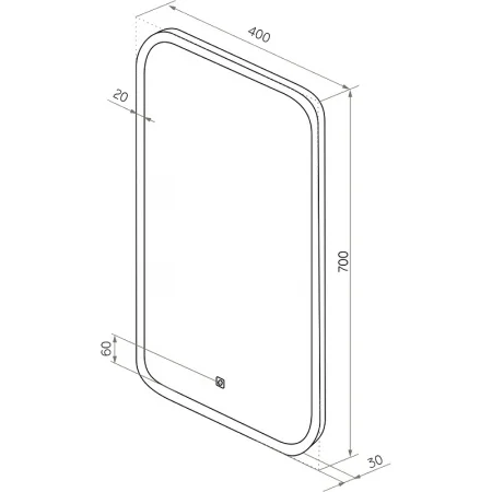 Зеркало с подсветкой Континент Mini ЗЛП852 400х700мм сенсор