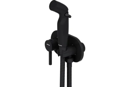 Смеситель монтируемый в стену, с гиг. душем, чёрный 212000300 Option*