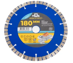 Диск алмазный отрезной турбо-сегментный 180x2,5-2,6x10 x 22.2мм MOS 37224М *1
