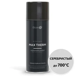 Эмаль термостойкая аэрозоль Elcon Max Term серебристая 700 градусов 520мл