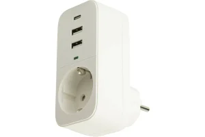 Адаптер 1-м с/з 250В, 16А, 2USB+1Type-C 2,4 A Nova белый HM81-11-1 Stekker *1