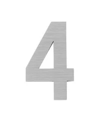 Цифра "4" самоклеящаяся FUARO SS304 (50х30) SSC сатинированный хром *6