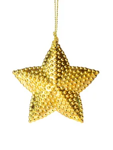 Украшение новогоднее подвесное Звезда в золоте из полипропилена 7x7x2см 81955 *1