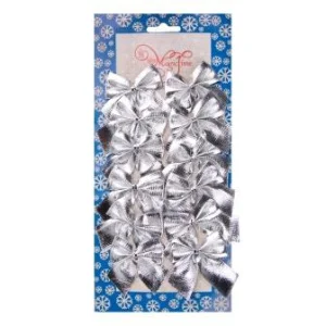 Украшение БАНТ Мерцание серебра (12шт) 5х5x0,1см арт.82324 *1