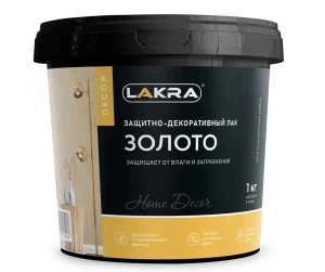 Защитно-декоративный лак ЛАКРА ДЕКОР Золото 1кг 9592921