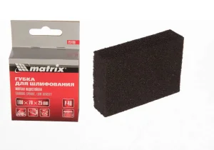 Губка шлифовальная оксид алюминия 100х70х25мм мягкая P40 Matrix 75700 *1