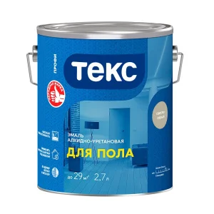 Эмаль ДЛЯ ПОЛА/для бетон. полов Текс ПРОФИ светло-серая гл 2,7л *1/6