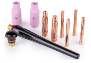 Набор TIG 17/18/26 (сопла кер. № 5,6 цанги 1,6, 2,4 корп цанги 2,4 колп длин/кор) FoxWeld 3494 *1