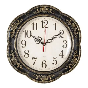 Часы настенные "Классика" круг d=35,5см, корпус черный с золотом Рубин 3533-008 *1