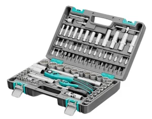 Набор инструментов 94 предм. 1/2", 1/4", CrV, 12-гранные головки, пласт.кейс Stels 14118 *1