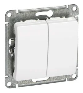 Выключатель 2-кл СП Glossa 10А белый GSL000151 Systeme Electric