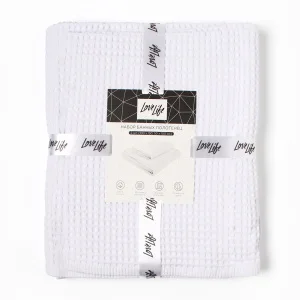 Набор банных полотенец LoveLife "Waffle white" 2 шт: 100х150, 50х100 см., 100% хл 10613423