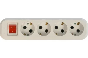 Колодка удлинителя 4-м с заземл. с выкл. АБС-пластик S304 UNIVersal *1