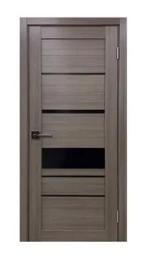 Полотно дверное Х4 неаполь темный/черное стекло *600