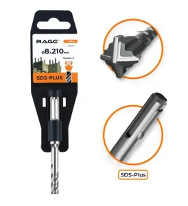 Бур по бетону  8х210мм SDS-plus Quadro-X RAGE by VIRA 566821 *1