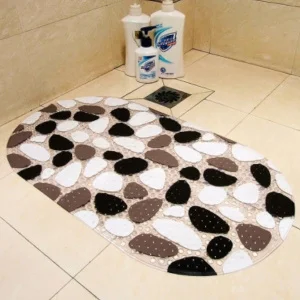 Коврик в ванную на присосках с рисунком "Камни" 69*39см