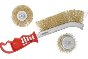 Набор щеток для дрели уп-3шт плоская 65мм чашка 50мм со шпильками ручная мет Matrix 74484 *1