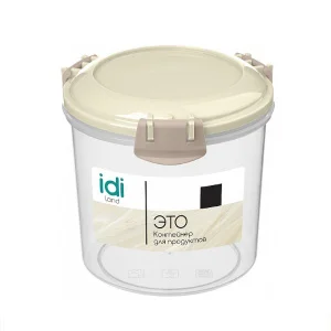 Контейнер для продуктов "Modena" круглый 0,7л с защелками (светло-бежевый)