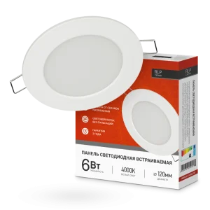 Светильник светодиодный ДВО RLP-eco 6Вт 4000К IP40 420лм 230В 120/100мм круглый встраив. панель бел.