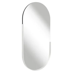 Зеркало интерьерное настенное в овальном корпусе из металла 80х40см белый 8040-Zm2 *1