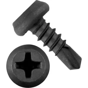 Саморез для крепления профилей полуцилиндр головка, сверло, оксид 3,5х11 уп. - 16 шт. SteelRex