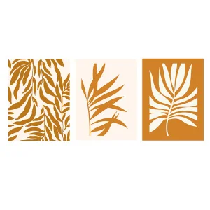 Набор постеров настенных "Листья" 3шт белый/бежевый Д300 В400 Sof-04 *1