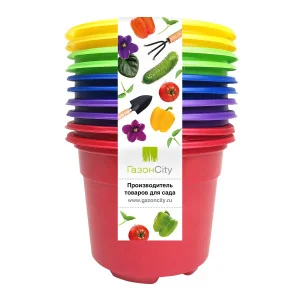 Набор горшков Color 9*6,8 см (уп.10 шт), разноцвет