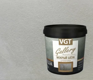 Штукатурка фактурная VGT Мокрый шелк серебр.-белая №1(SJ-304) база 6кг *1/1
