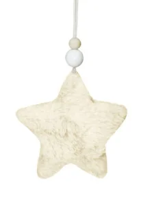 Украшение подвесное Белая звездочка из меха (полиэстер) 9x2x9см арт.89504 *1