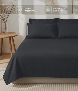 Простыня "Этель" Сarbon 235*260 см , 100% хлопок, перкаль (300 нитей) 10682993
