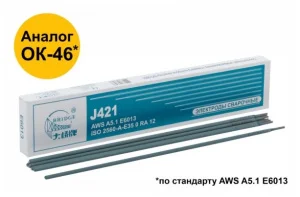 Электроды j421 (аналог ОК46) для низкоуглеродистых сталей 3,2 мм х 350 мм (коробка 1кг) BRIDGE 81796 *1