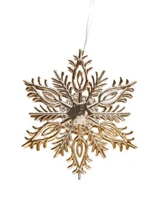 Украшение подвесное Снежинка резная в роуз голд 0,2x12,5x14,5см арт.89035 *1
