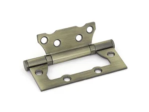 Петля без врезки универсальная Фабрика замков E-2BB-100 AB антик бронза (пакет) *50/100